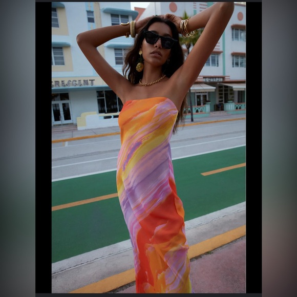 NWT For love and lemons 🍋 ombré summer ☀️ maxi dress - Picture 7 of 10